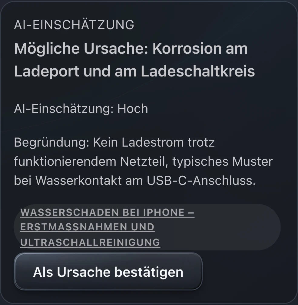 PS Core – KI-Diagnose mit Einschätzung und möglichen Ursachen