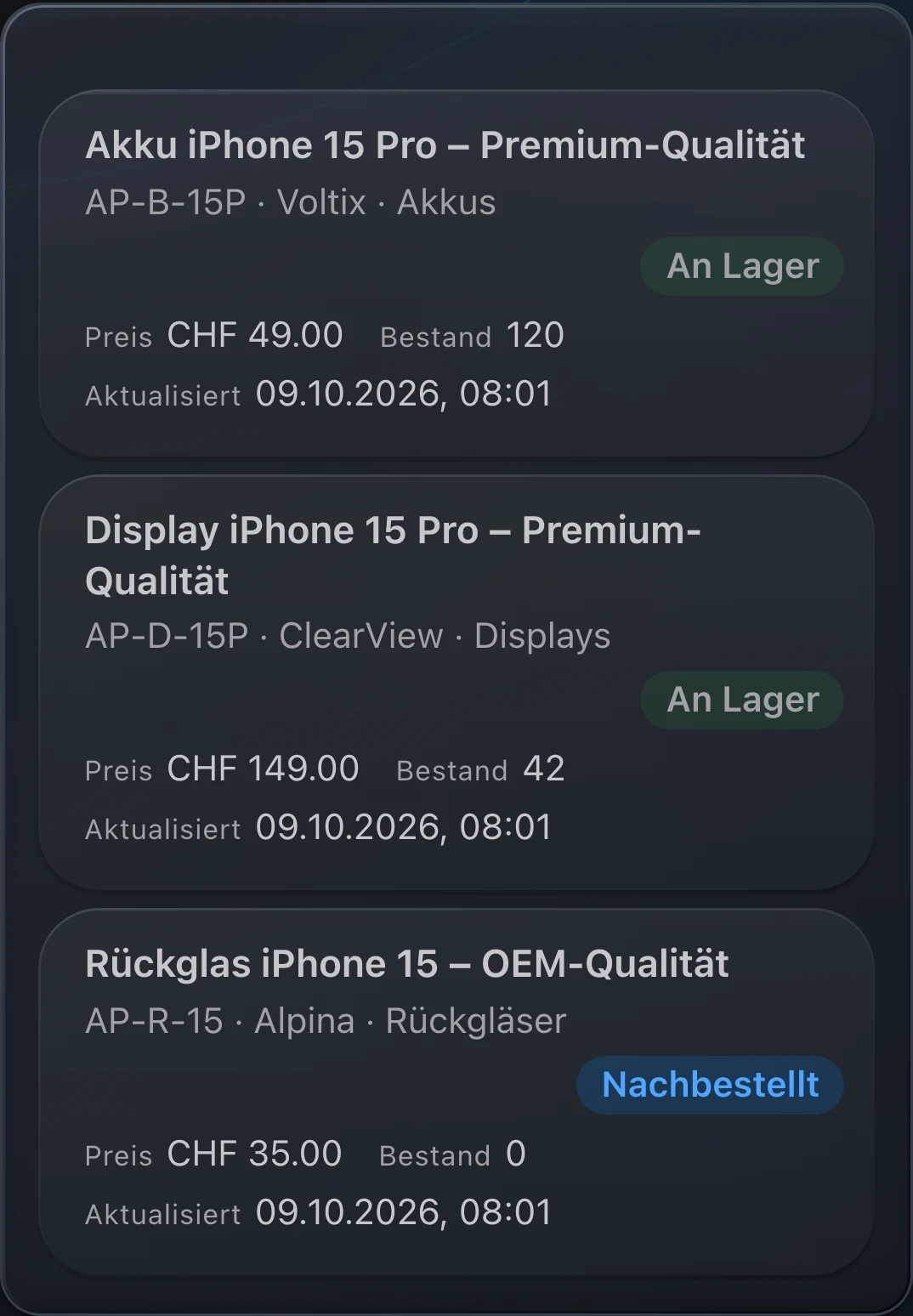 PS Core – Ersatzteile mit wenigen Klicks.