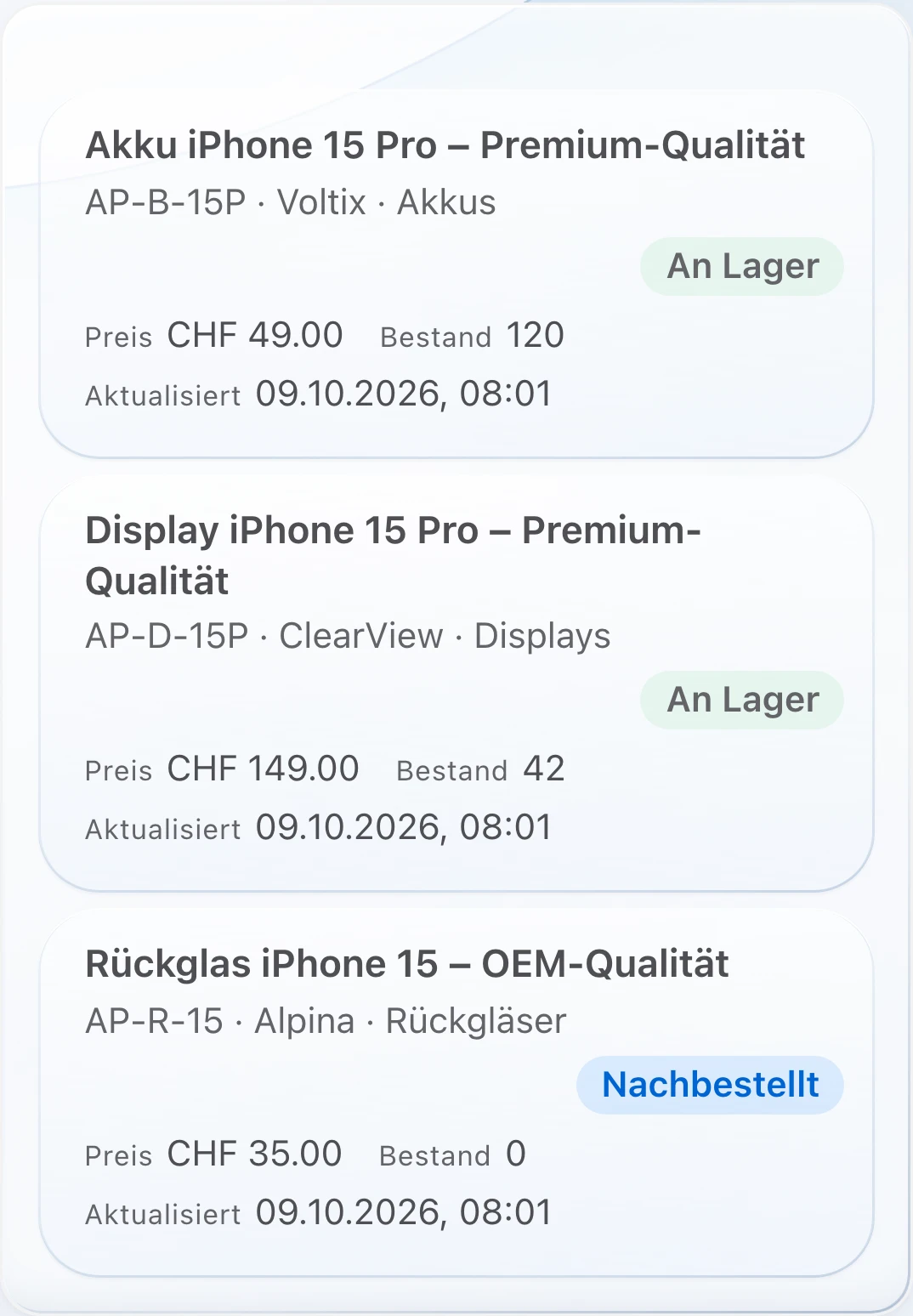 PS Core – Anbindung und Katalog