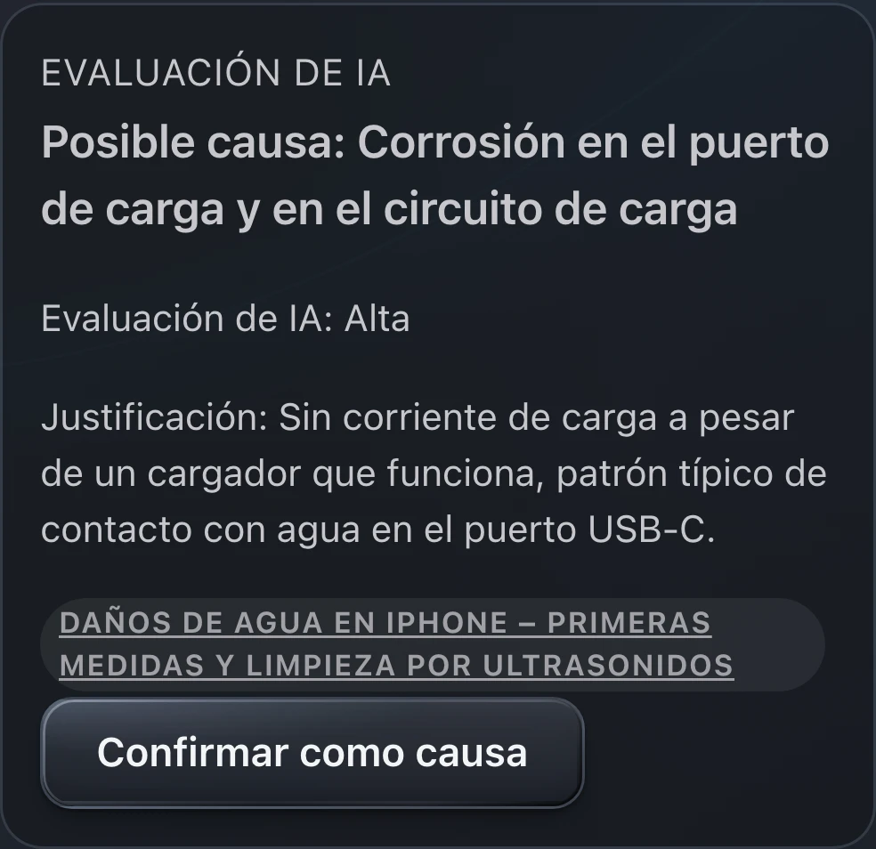 PS Core – Diagnóstico con IA con valoración y posibles causas