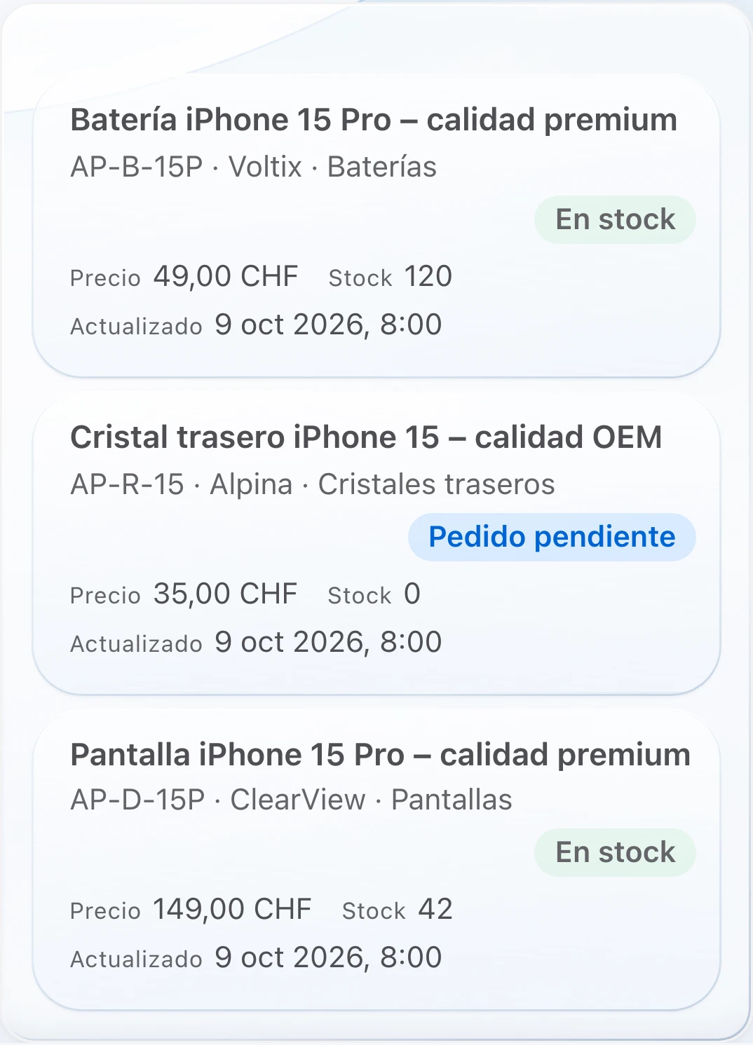 PS Core – Conexión y catálogo