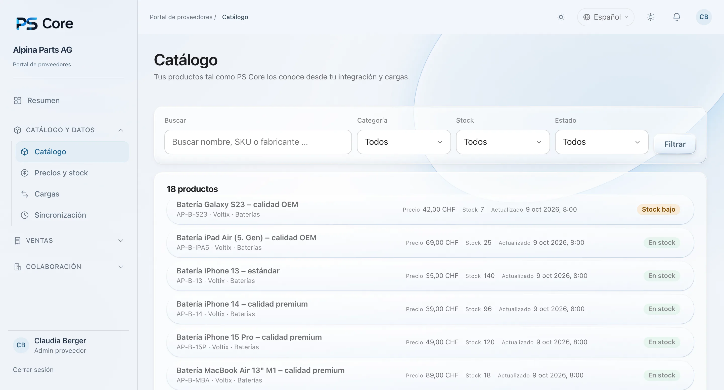 PS Core – Repuestos en pocos clics.