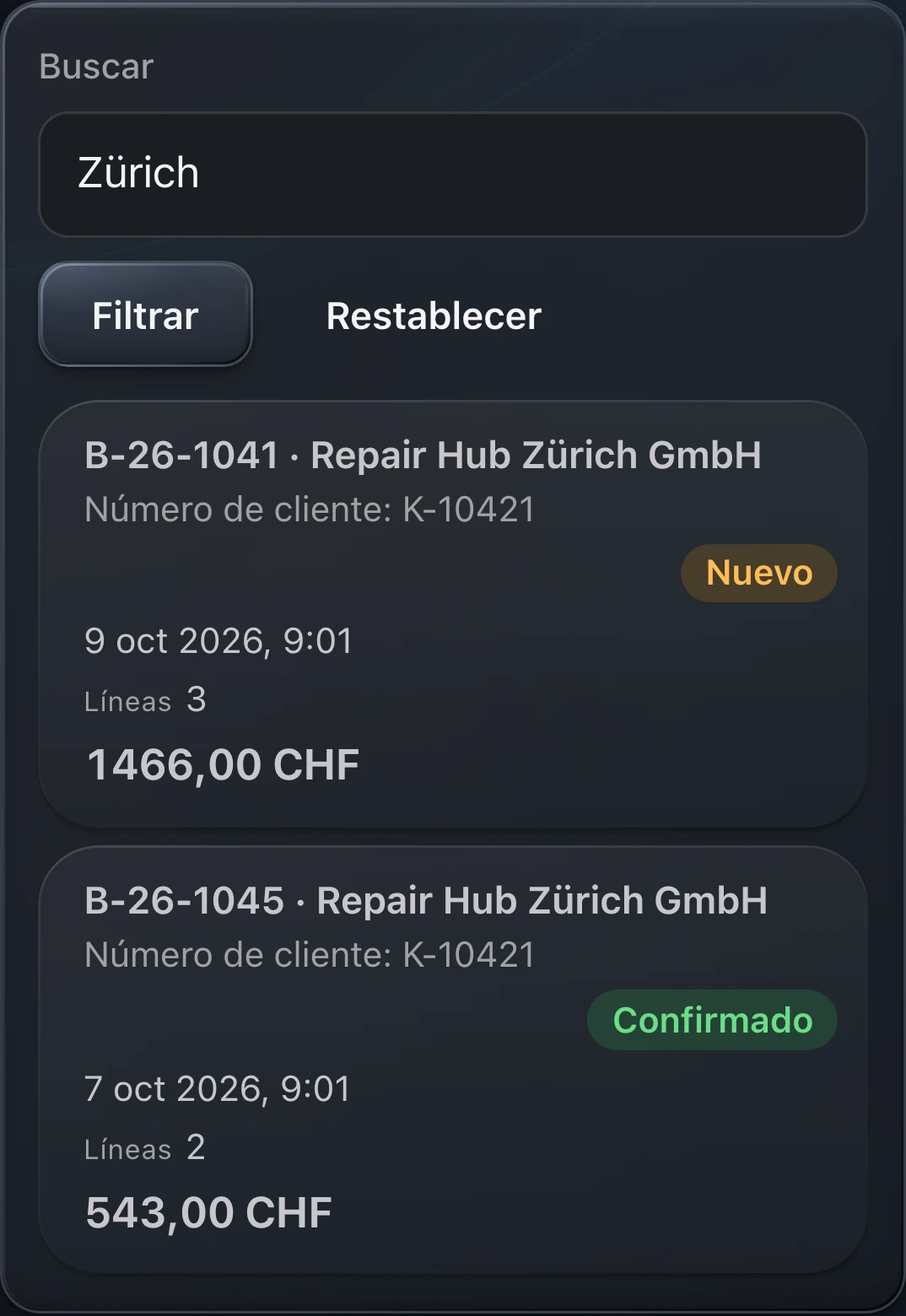 PS Core – Pedidos