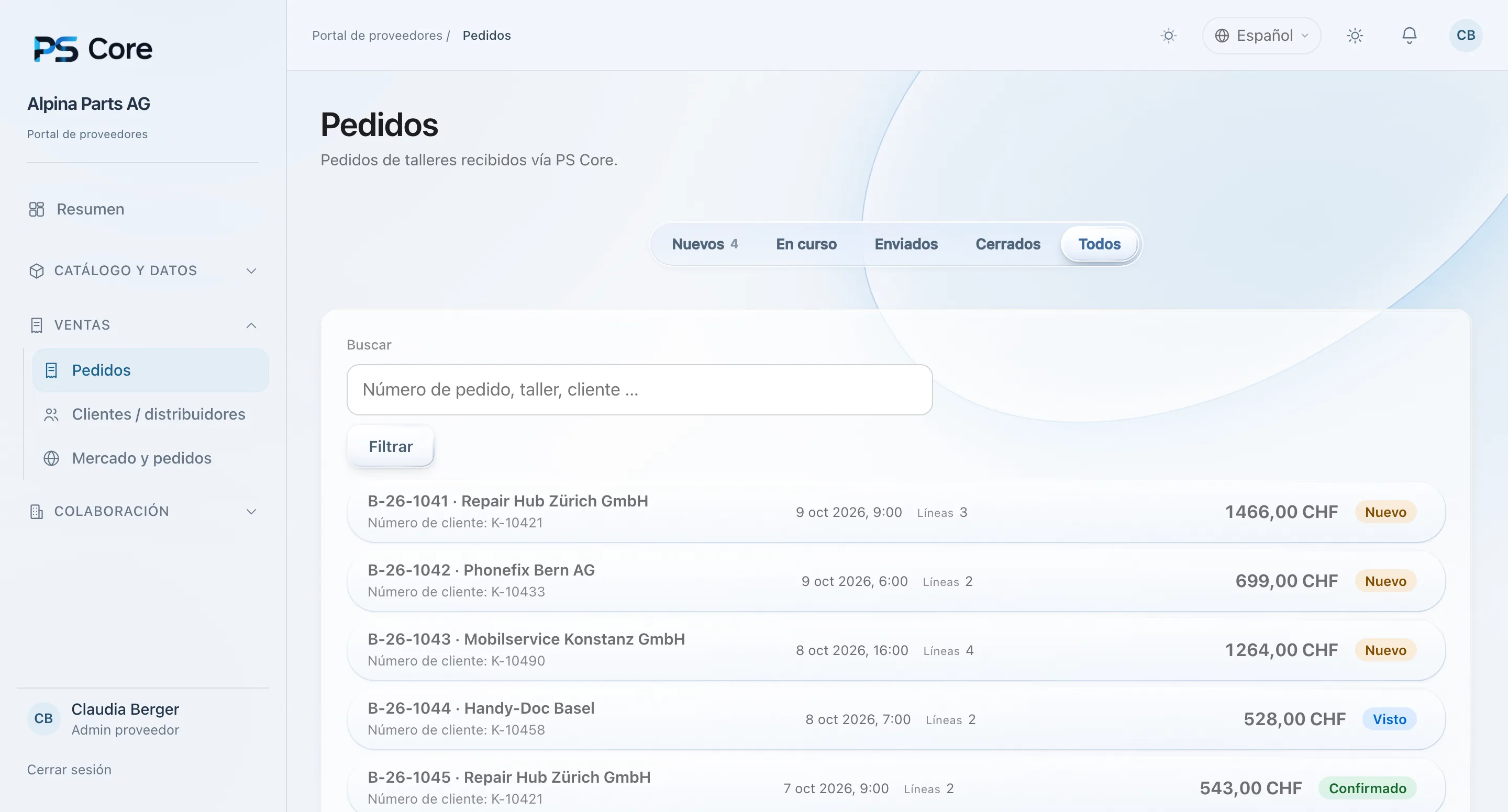 PS Core – Pedidos