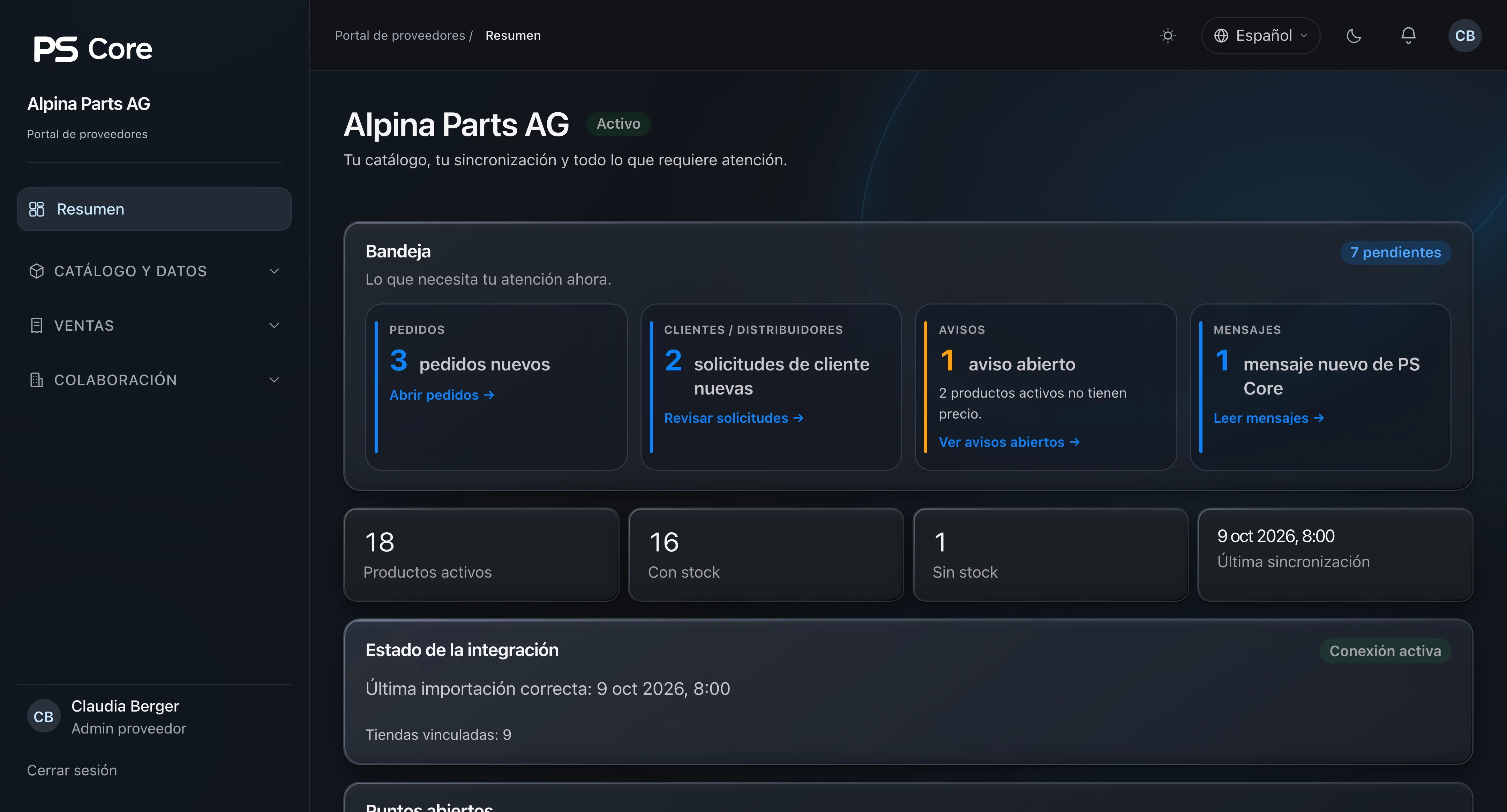 PS Core – Resumen con puntos abiertos
