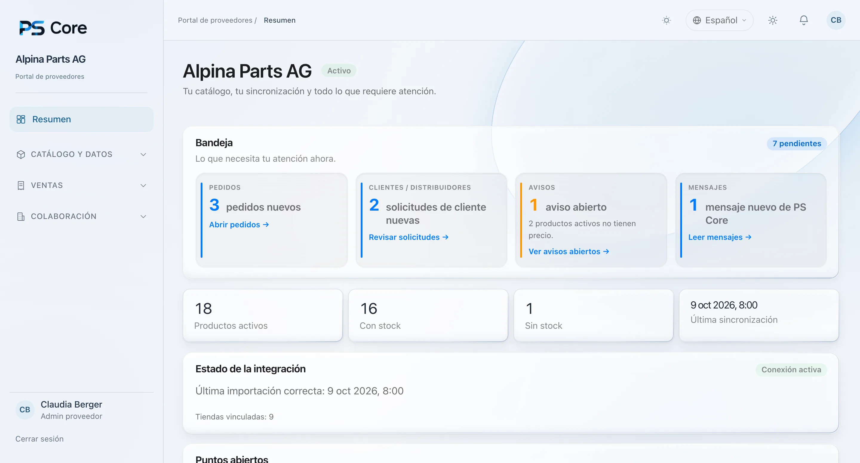 PS Core – Resumen con puntos abiertos