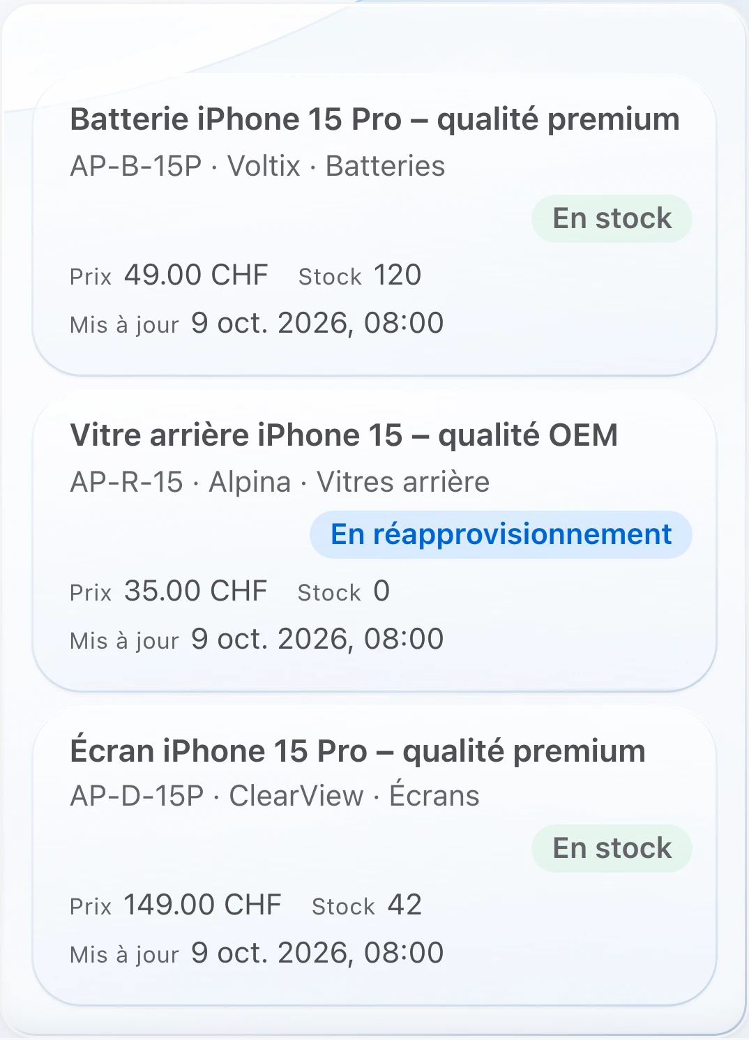 PS Core – Connexion et catalogue